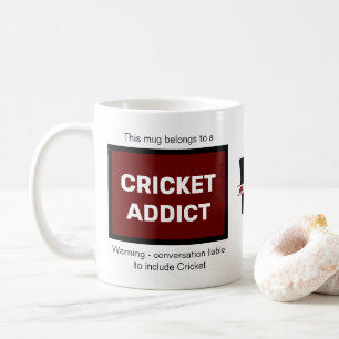 Mug Cricket Addicace Ajouter votre nom Monogramme init