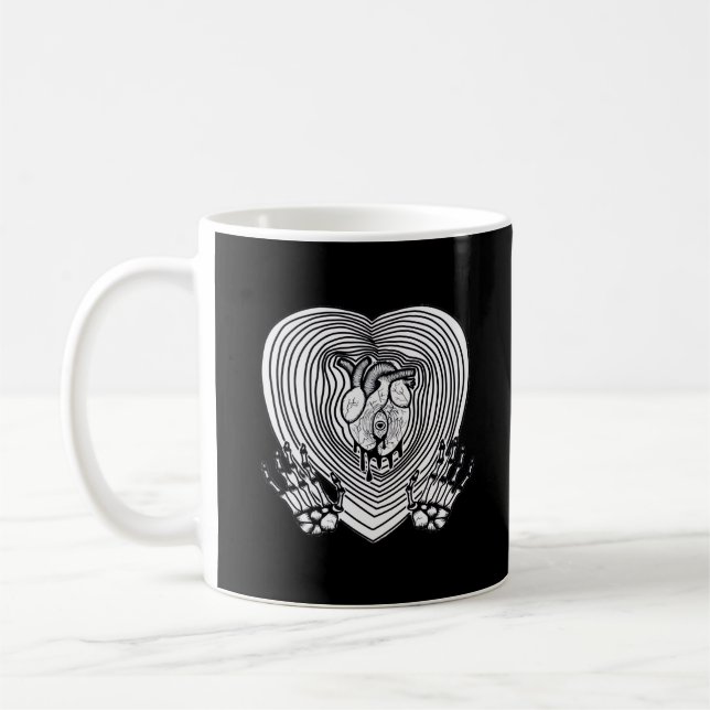 Mug Crier Coeur classique - Squelette Mains Coeur (Gauche)