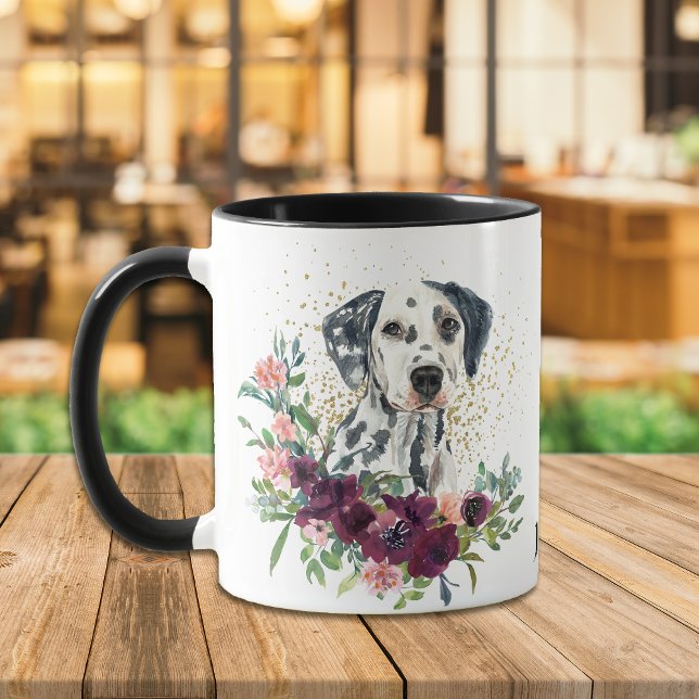 Mug Crimson Floral Bouquet Chien dalmate (Créateur téléchargé)
