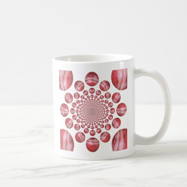 Mug Crimson Vortex : Belle Balle de Cricket Rouge (Droite)