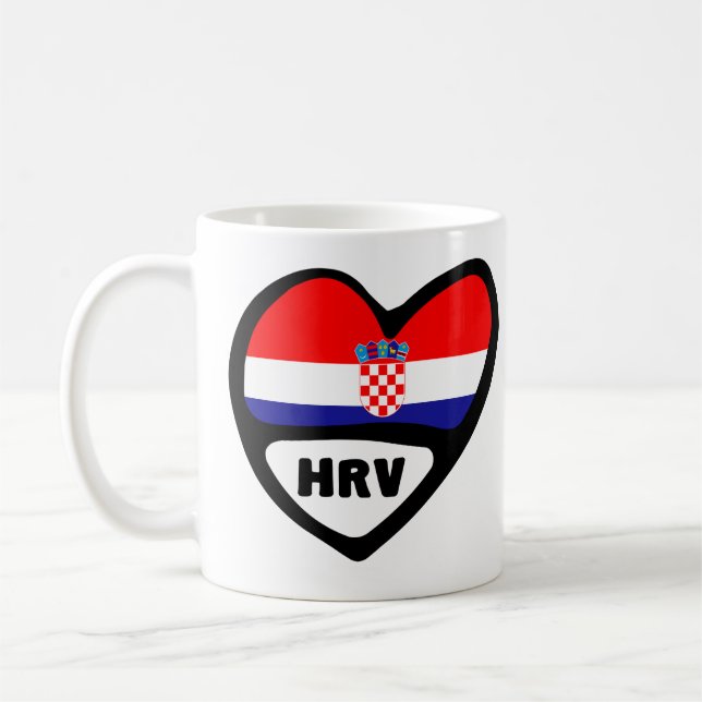Mug Croatie Code Pays Drapeau Coeur Hrvatska (Gauche)