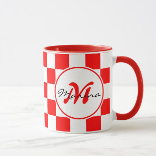 Mug Croatie   Hrvatska   Nom À damiers Monogramme