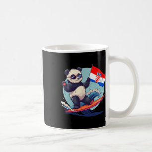 Mug Croatie Panda Bear Surfant sur les racines croates