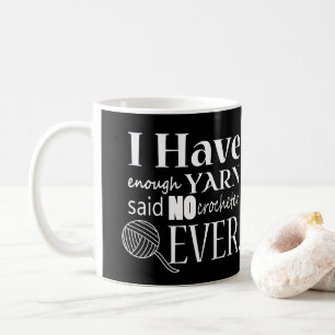 Mug Crochet • Pas assez de fil ouvre la typographie