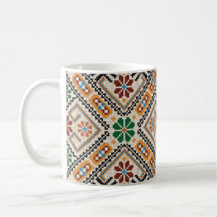 Mug Crochet ukrainien : Motif artisanal ethnique.