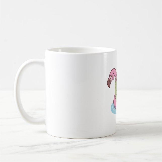 Mug Crocodile Chilling Sur Flotte De Piscine Flamant r (Gauche)