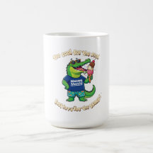 Crocodile Drôle Mangeant de la Crème Glacée Dessin
