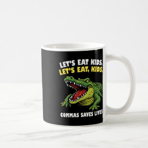 Mug Crocodile drôle, mangeons des virgules, sauve des
