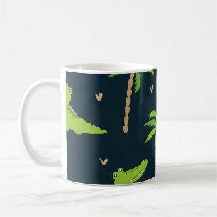 Mug Crocodiles de dessin : Alligator Palms Motif.