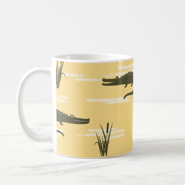 Mug Crocodiles vintages : Motif jaune sans joint (Gauche)