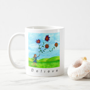 Mug "Crois l'Impossible" Fille avec des cerfs-volants