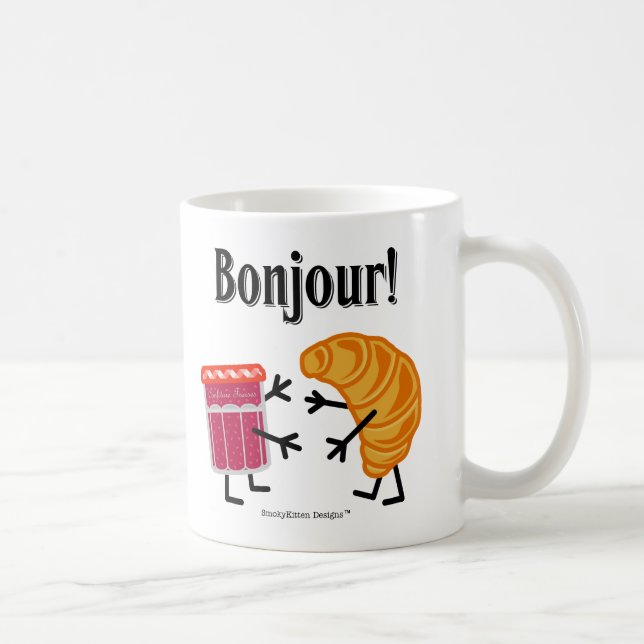 Mug Croissant et confiture - Bonjour ! (Droite)
