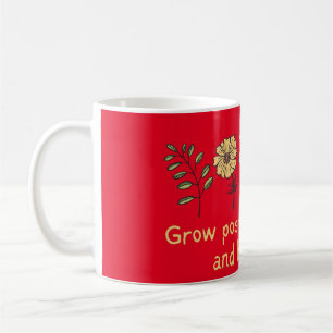 MUG CROÎTRE DES PENSÉES POSITIVES ET DES MOTIFS DE BLO