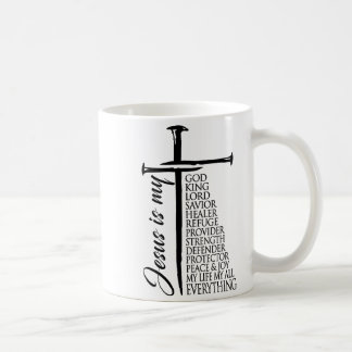 Mug Croix chrétien Christ Jésus est mon Dieu Roi Seign