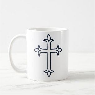 Mug Croix Chrétienne Classique Art Minimaliste Fin