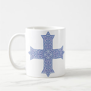 Mug Croix copte d'art en Lapis Bleu Premium