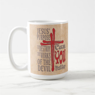 Mug Croix du Christ sang rouge gouttes Cuz You Matt