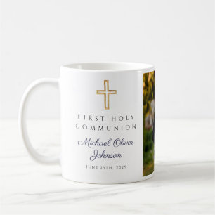 Mug Croix Religieuse Bleue Boy First Communion Photo