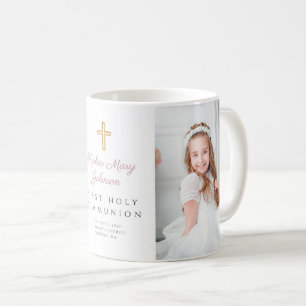Mug Croix religieuse Première communion de fille Photo