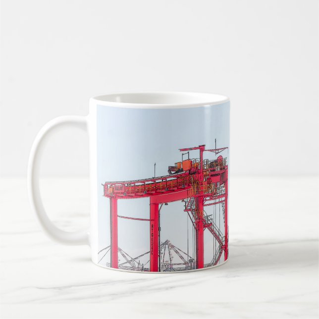 Mug Croquis de la grue portuaire industrielle (Gauche)