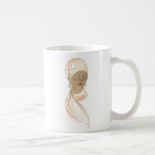 Mug Croquis de mode d'aileron - femme avec l'écharpe