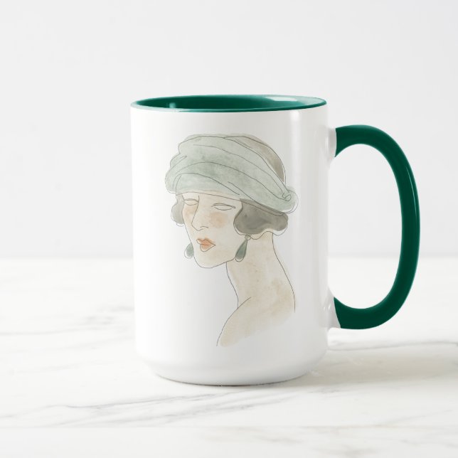 Mug Croquis de mode Flapper - Portrait (Droite)