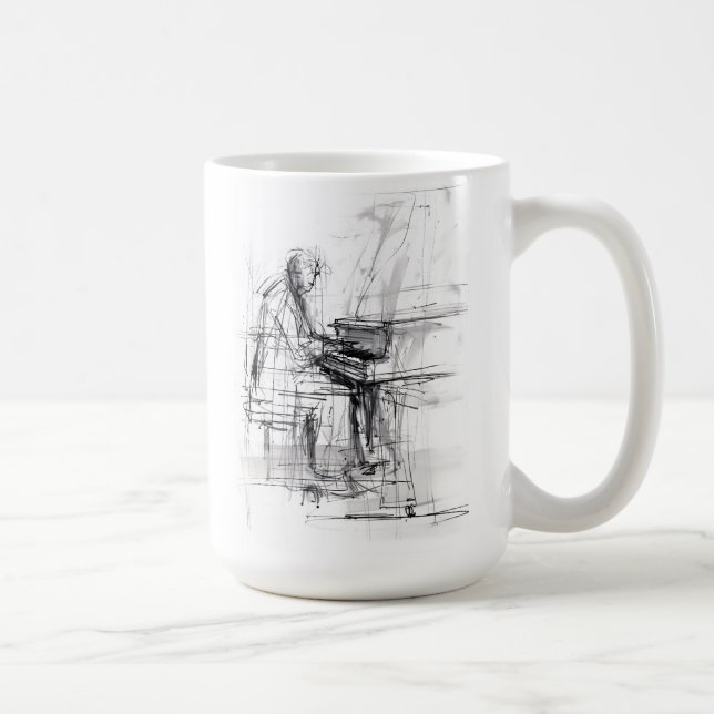 Mug Croquis de pianiste Abstrait (Droite)