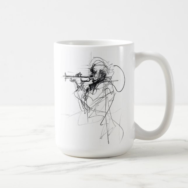 Mug Croquis du lecteur de trompette Abstrait (Droite)