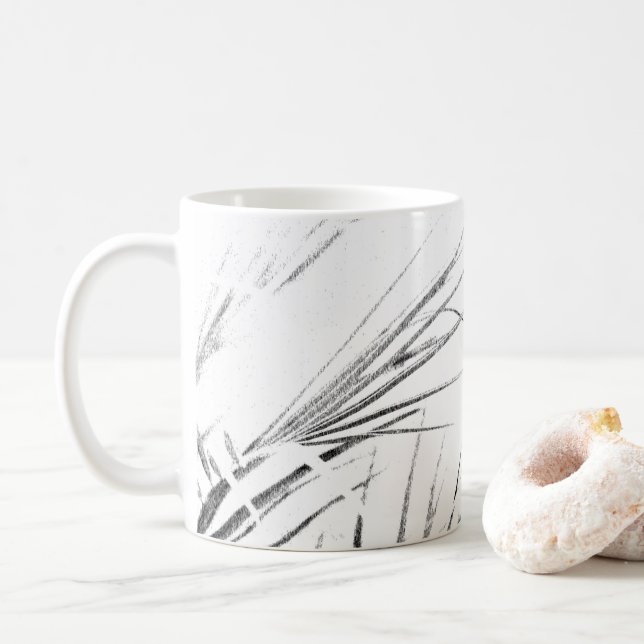 Mug Croquis minimalisme Feuille Palm Tree (Avec donut)