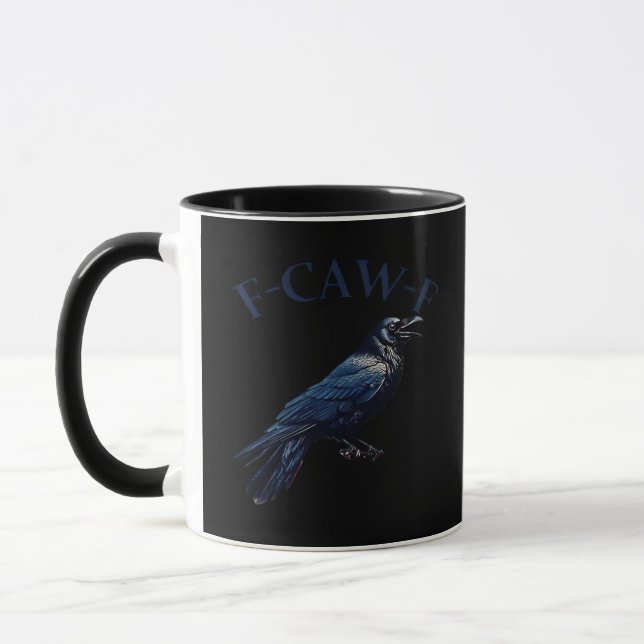 Mug Crow, F-Caw-F Funny Bird Creative Casual (Gauche)