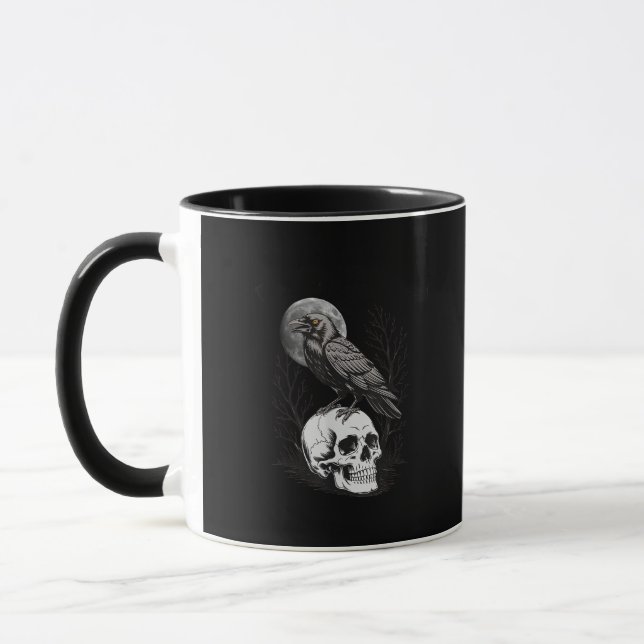 Mug Crow, F-Caw-F Funny Bird Moon Gothic Adult Humor C (Gauche)