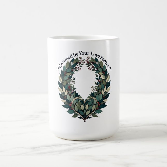 Mug Crowned by Your Love Forever Laurel Wreath T-Shirt (Centre)