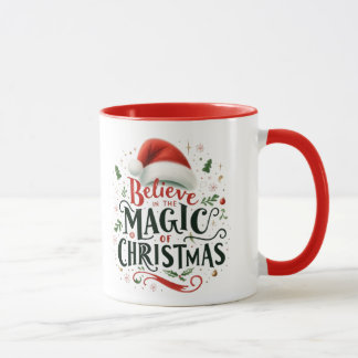 Mug Croyez à la magie de la citation de Noël festive 