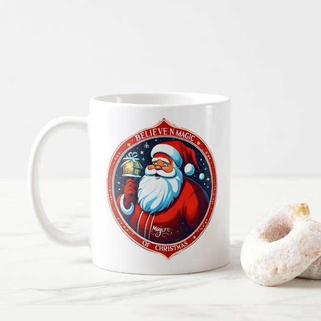 Mug Croyez en la magie de Noël Festive (Avec donut)
