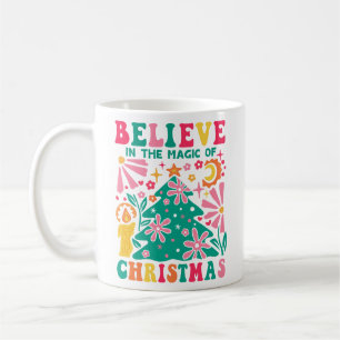 Mug Croyez En La Magie De Noël Retro Boho Tri-B