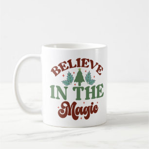 Mug Croyez en la magie des fêtes de Noël rétro