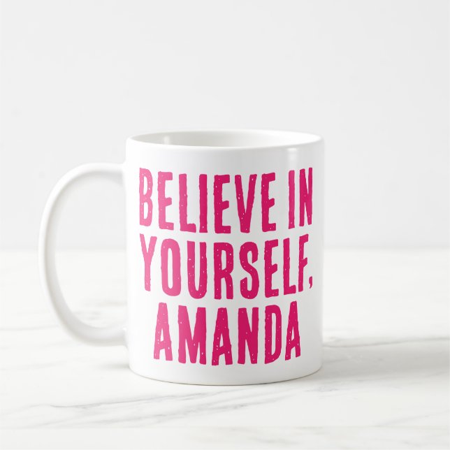 Mug Croyez En Vous-Même Motivationnel Rose Chaud Messa (Gauche)