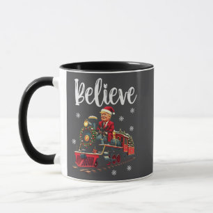 Mug Croyez que Trump mène un train à Noël Père Noël