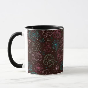 Mug cru de papier peint de l'Inde de fleur de paon
