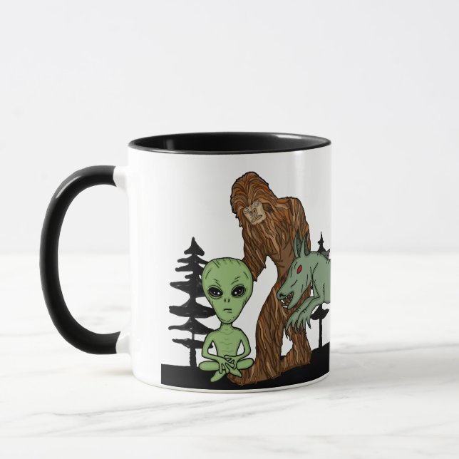 Mug Cryptid, OVNI, Big Foot, Chupacabra, Alien (Gauche)