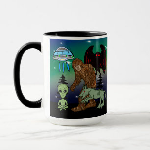 Mug Cryptides, Bigfoot, Sasquatch, Mothman, Alien, OVN