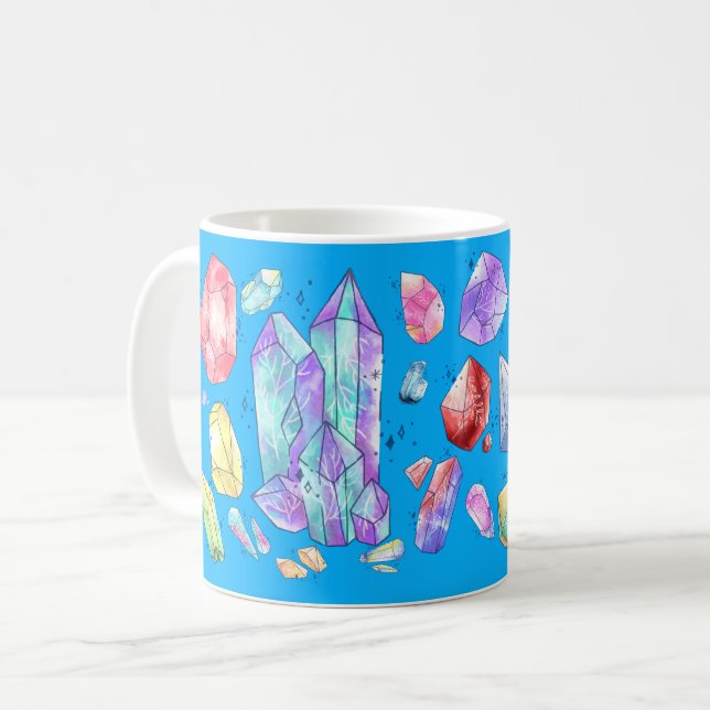 Mug Crystal Gemstone Custom Envelopper entièrement caf (Devant gauche)