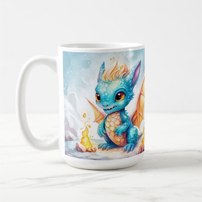 Mug Crystalized Cute Baby Dragon Bleu Bleu Bébé (Gauche)