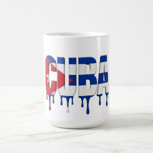 Mug Cuba Drip Texte Création de drapeau des Caraïbes