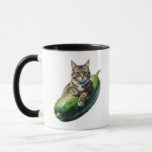 Mug Cucumber Cat Hug - Amusant Conception de l'animal