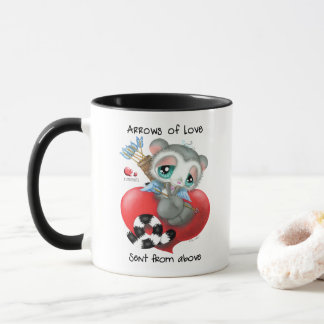 Mug Cuddly lemur holding love arrows - sip of love
