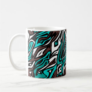 Mug Cuir zèbre abstrait moderne bleu b sans couture
