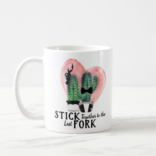 Mug Cuisine élégante Couleur d'eau habillée Cactus Pun (Gauche)