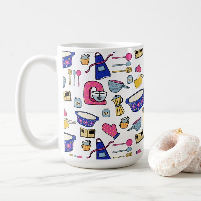 Mug Cuisine Lumineuse Ustensiles Cuisinier Cuisinier (Avec donut)