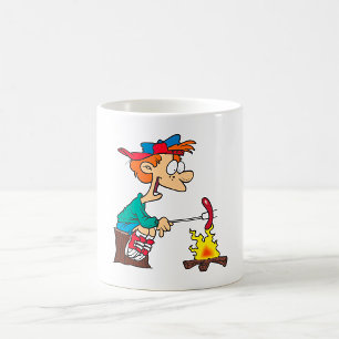 Mug Cuisine Sur Un Feu De Campagne